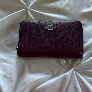 Coach Dark Purple Leather Wallet
